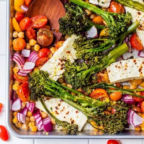 Sheet Pan Baked Feta w Broccolini - Recipe photo by Skinnytaste