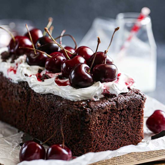 Black Forest Loaf Cake Recipe - Recipe photo by yummynotes
