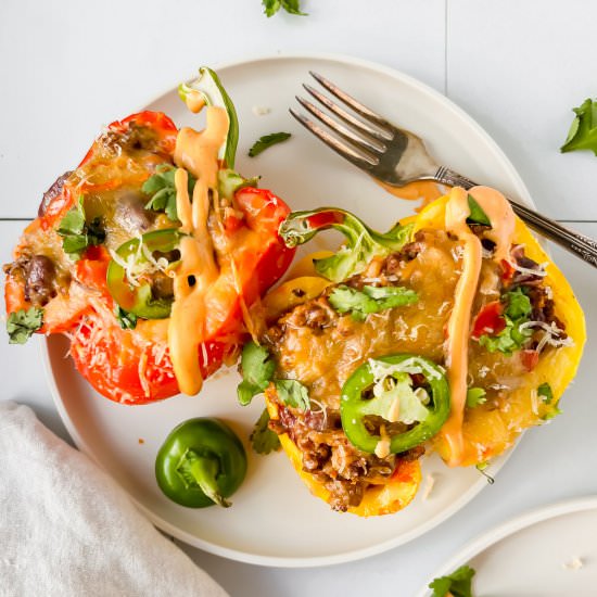 Enchilada Stuffed Peppers - Recipe photo by apaigeofpositivity