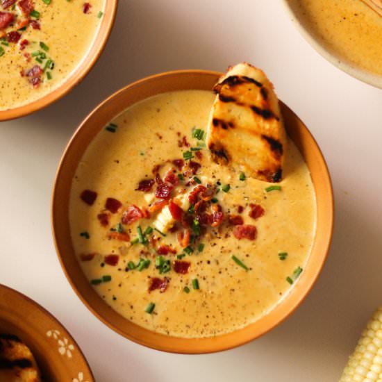 Instant Pot Potato Corn Chowder - Recipe photo by jenna@heavenlyspiced.com