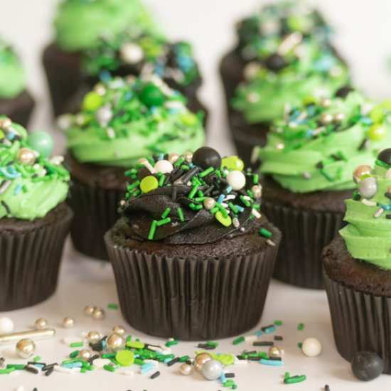 Green and Black Chocolate Cupcakes - Recipe photo by House of Elyn Ryn