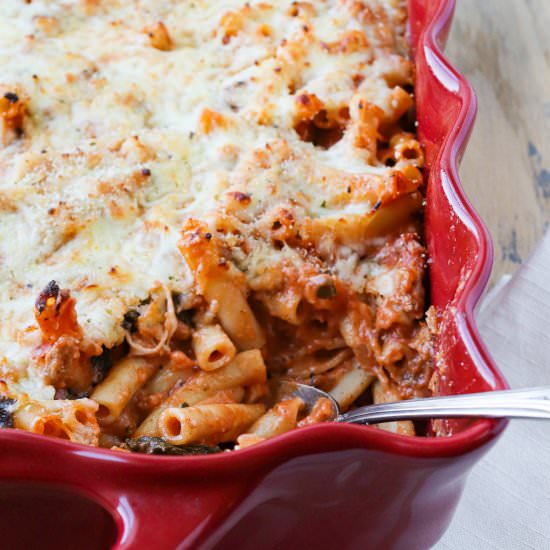 Turkey and Kale Baked Ziti Greek - Recipe photo by mytxkitchen