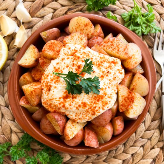 AMAZING 10 Minute Patatas Bravas - Recipe photo by Spain on a Fork