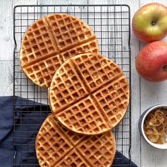 Caramelized Onion and Apple Waffles - Recipe photo by uglyducklingbakery