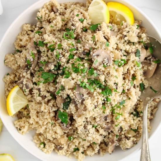 Mushroom Couscous - Recipe photo by plantbasedjess