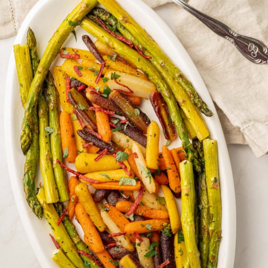 Roasted Asparagus and Carrots - Recipe photo by debsdailydish