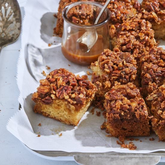 Easy Pecan Upside Down Cake - Recipe photo by peanutbutterpluschocolate