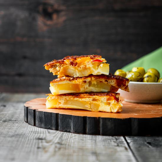 Spanish Omelette with Chorizo - Recipe photo by Searchingforspice