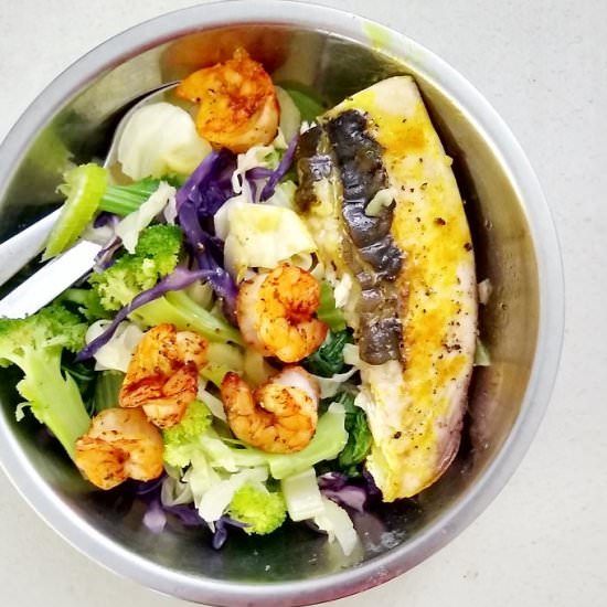 Mikfish Belly Veggie Bowl - Recipe photo by escapetofood
