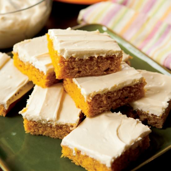 Pumpkin Cream Cheese Bars - Recipe photo by farmflavor