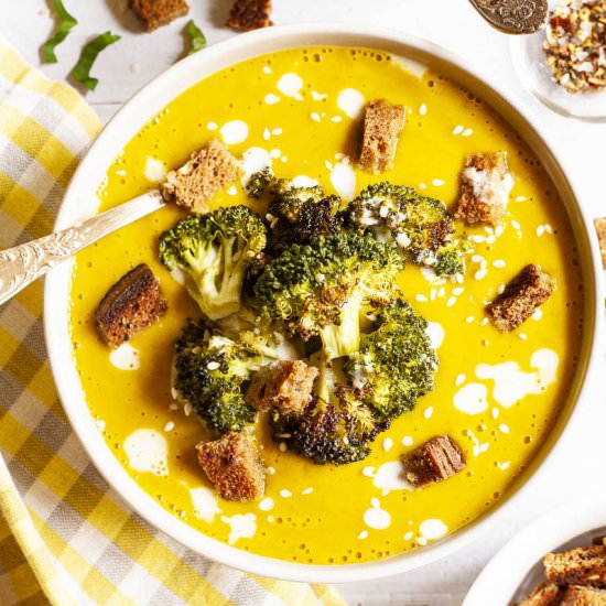 Broccoli Sweet Potato Soup - Recipe photo by MyPurePlants