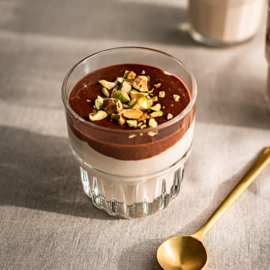 Espresso Mousse with Tahini Fudge - Recipe photo by heinstirred