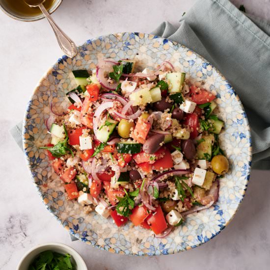Greek Quinoa Salad With Feta Cheese - Recipe photo by Scott Baptie