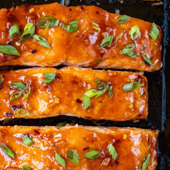 Sheet Pan Firecracker Salmon - Recipe photo by MeganVsKitchen