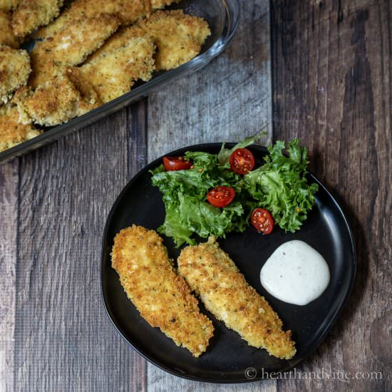 Panko Chicken Strips - Recipe photo by hearthandvine