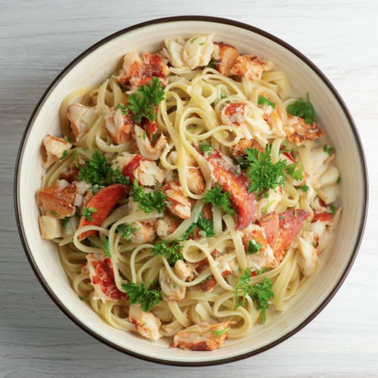 Lemon Garlic Lobster Pasta - Recipe photo by Framed Cooks