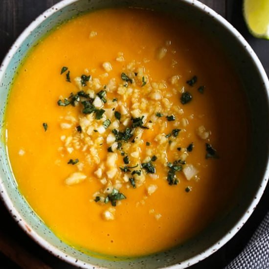 Turmeric Roasted Sweet Potato Soup - Recipe photo by Skinnytaste