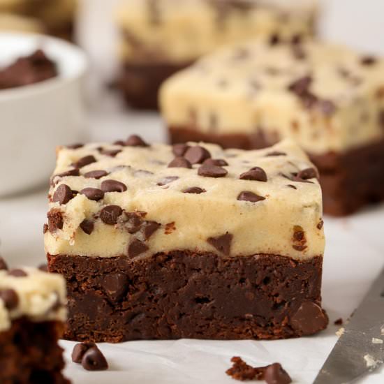 Cookie Dough Brownies - Recipe photo by Celebrating Sweets