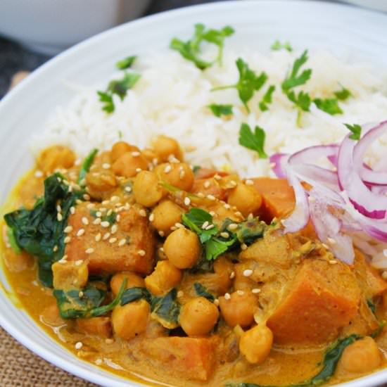 Sweet Potato and Chickpea Curry - Recipe photo by Paromita Mandal