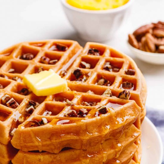 Pumpkin Waffles - Recipe photo by AllThingsMamma