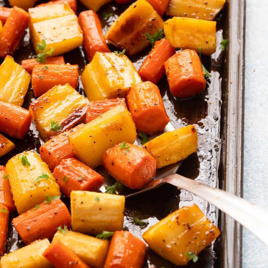 Honey Roasted Carrots and Parsnips - Recipe photo by kitchenathoskins