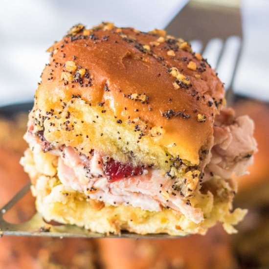Baked Hawaiian Roll Turkey Sliders - Recipe photo by dishnthekitchen