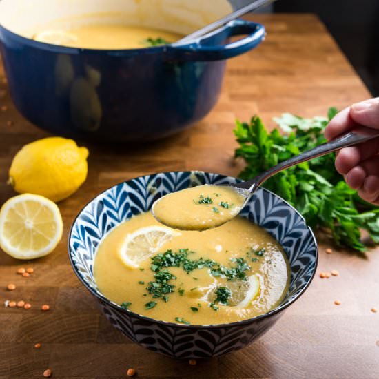 Vegan Middle Eastern Lentil Soup - Recipe photo by Cooking With Camilla