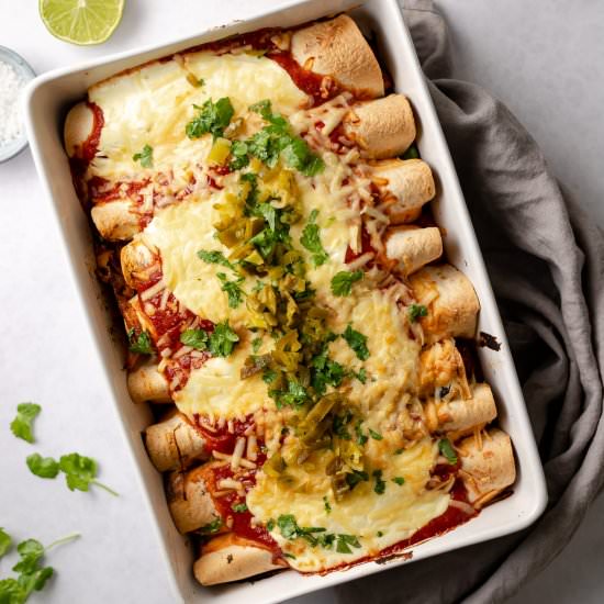 Jackfruit Enchiladas - Recipe photo by The Last Food Blog