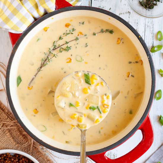 Vegan Corn Chowder - Recipe photo by MyPurePlants