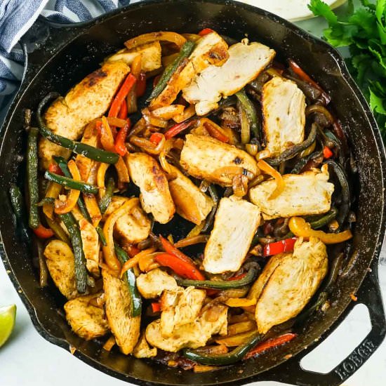 Skillet Chicken Fajitas - Recipe photo by dizzybusyandhungry