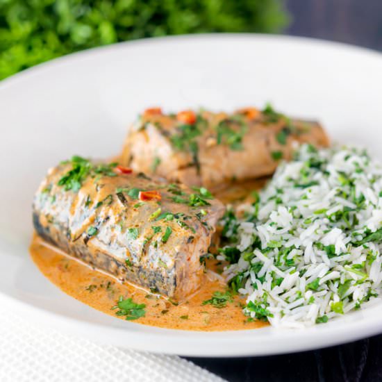Choo Chee Curry with Mackerel - Recipe photo by Brian Jones