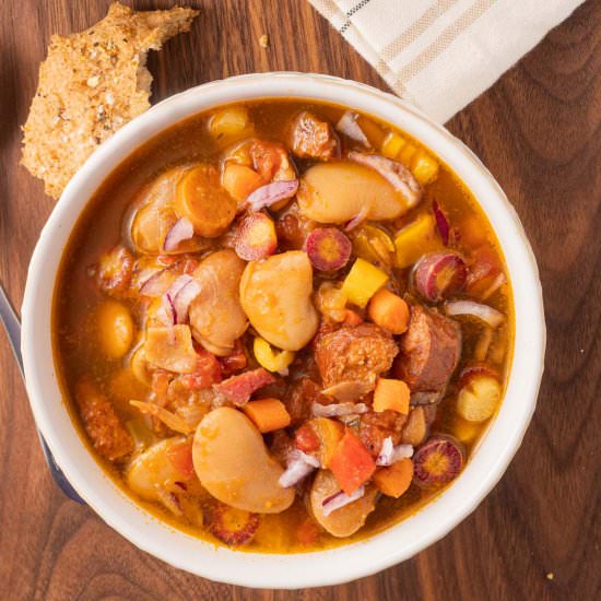 Butter beans stew with sausage - Recipe photo by debsdailydish