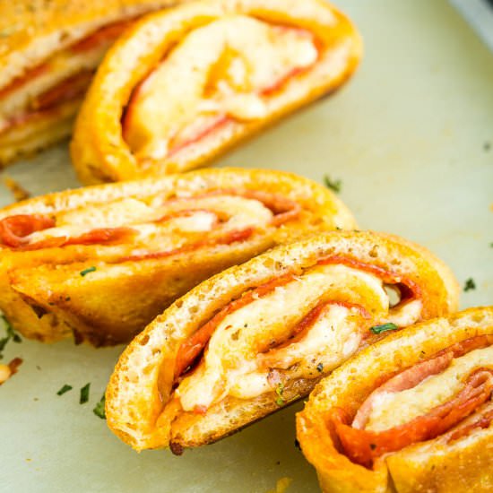 Pepperoni and Salami Stromboli - Recipe photo by CallMePMc