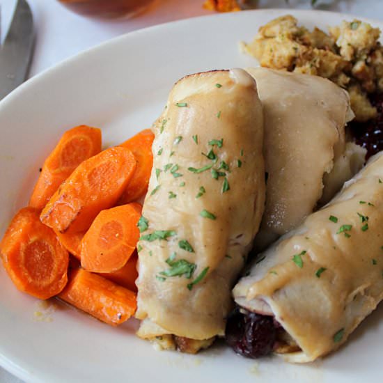 Turkey and Stuffing Roll-Ups - Recipe photo by One Hot Oven