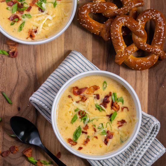 Beer Cheese Soup - Recipe photo by JawnsICooked