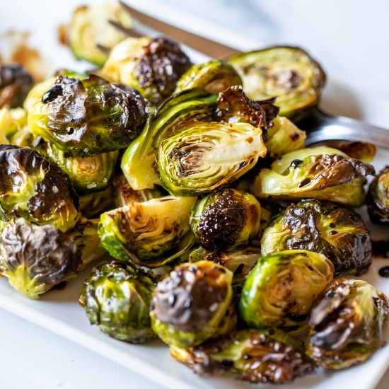 Balsamic Glazed Brussels Sprouts - Recipe photo by BeyondtheCoop