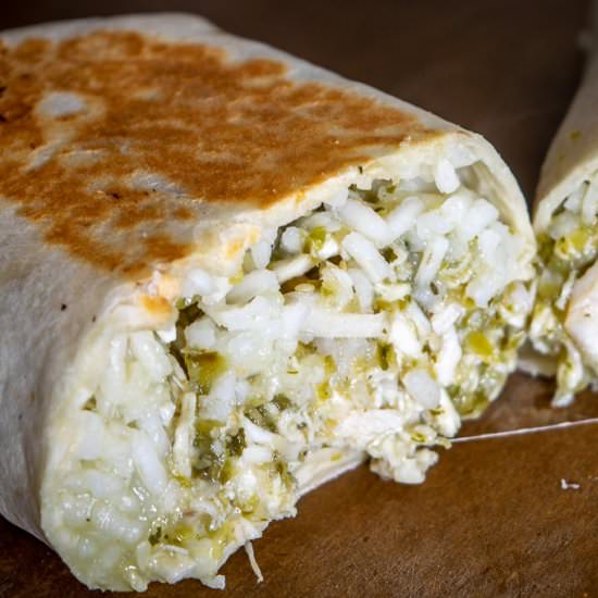 Chicken Chile Verde Burritos - Recipe photo by MexicanPlease
