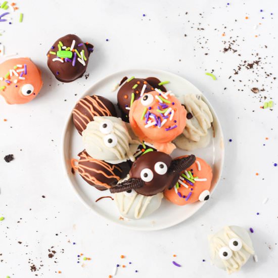 Halloween Oreo Truffles - Recipe photo by My Life After Dairy