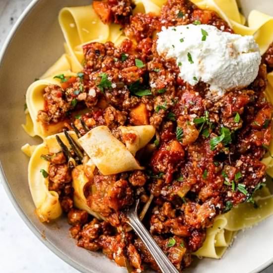 Slow Cooker Ground Beef Ragu - Recipe photo by Skinnytaste