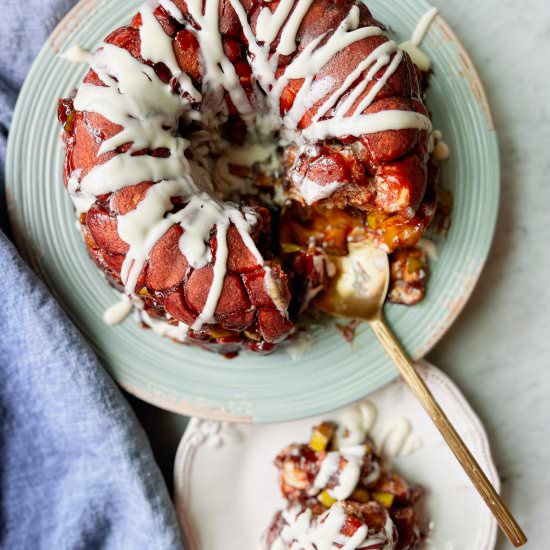Apple Monkey Bread W/Bourbon Glaze - Recipe photo by Theperksofbeingus
