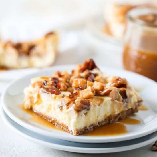 Caramel Apple Cheesecake Bars - Recipe photo by farmflavor