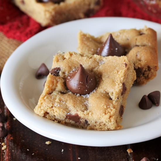 Peanut Butter Blossom Bars - Recipe photo by thekitchenismyplayground