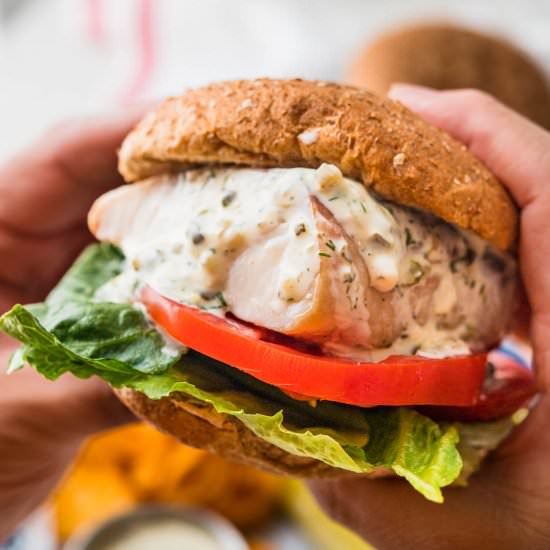 Mahi Mahi Sandwich - Recipe photo by garlic and zest