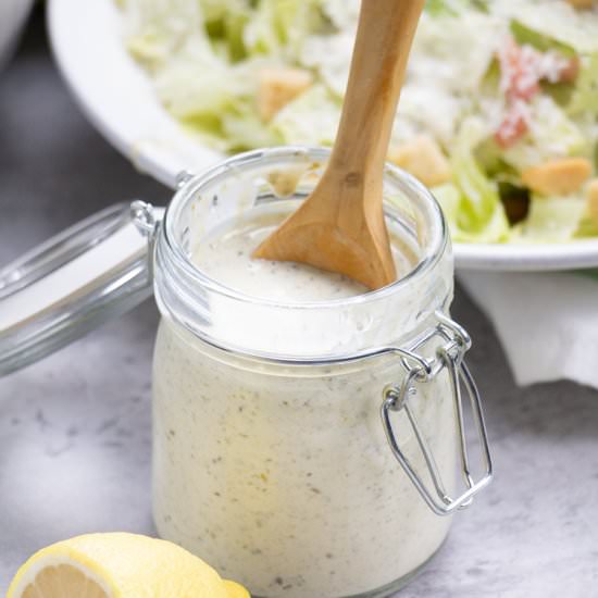 Caesar dressing without anchovies - Recipe photo by Little Nomads Recipes