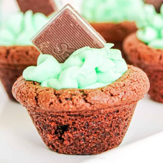 Andes Mint Chocolate Cookie Cups - Recipe photo by OnMyKidsPlate