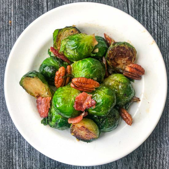 Keto Maple Bacon Brussels Sprouts - Recipe photo by MyLifeCookbook