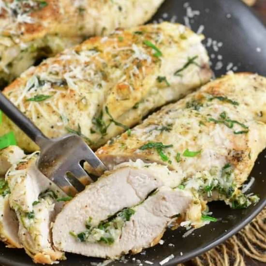 Parmesan and Herb Stuffed Chicken - Recipe photo by WillCookForSmiles