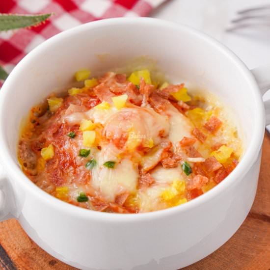 Pizza in a Mug - Recipe photo by classicbakes