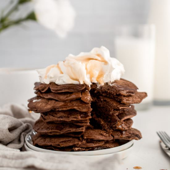 Chocolate Protein Pancakes - Recipe photo by fitandfull