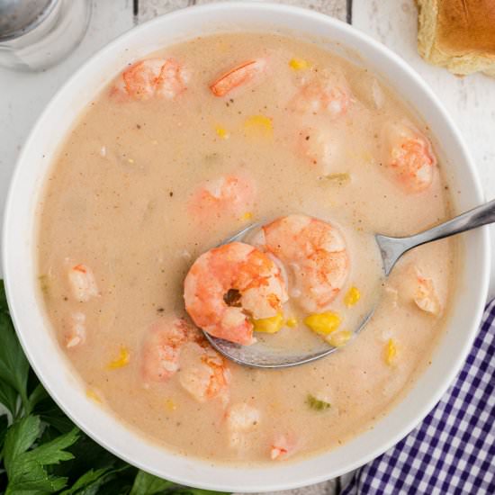Shrimp and Corn Bisque - Recipe photo by thecaglediaries
